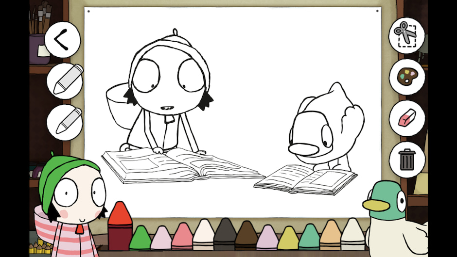 sarah  duck  play colouring fun game