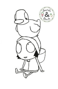 scarf lady coloring page in black and white sarah duck