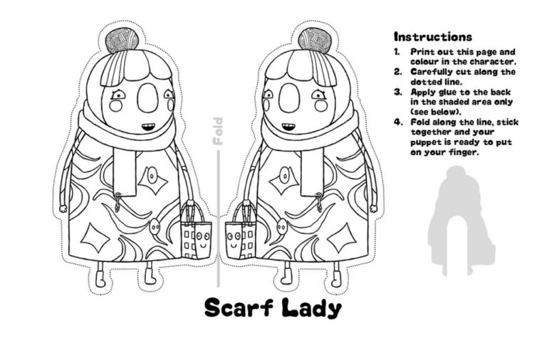 scarf lady coloring page pdf sarah duck